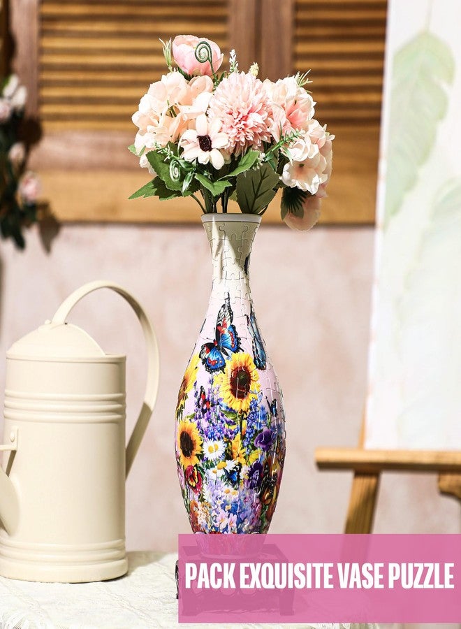 Silipull 2 Set 3D Puzzle Vase 3D Puzzle Flower Vase Crafted from 160 Curved Plastic Pieces DIY Housewarming Gift for Flower Arrangements and Home Decoration - Image 3